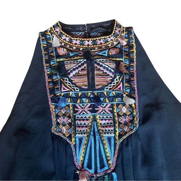 Zara NWOT Embroidered Halter Flowy Tank - Picture 4 of 12